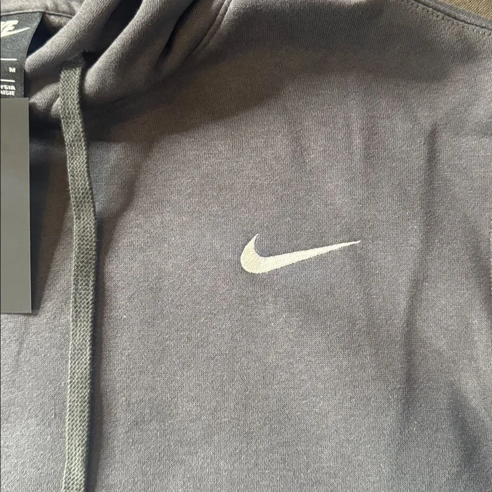Nike Men’s Dark Gray Hoodie Fleece Lined Kangaroo Pocket Drawstring Hood Size M